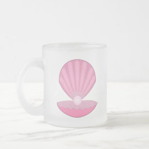 Pink Baby Girl Oyster Muschel und Perle Mattglastasse