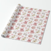 Pink Baby Girl Pattern Geschenkpapier (Ungerollt)