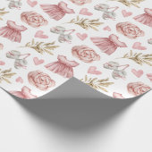 Pink Baby Girl Pattern Geschenkpapier (Ecke)