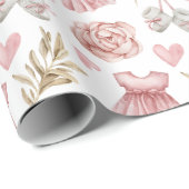 Pink Baby Girl Pattern Geschenkpapier (Rolleneckpunkt)