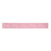 Pink Baby Girl Script Elegant Baby Shower Satin Ri Satinband (Vorderseite)
