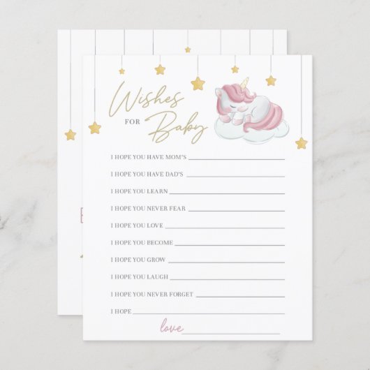 Pink Baby Girl Unicorn will Baby (Vorne/Hinten)