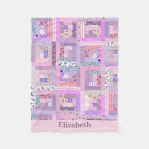 Pink Baby Girl Vintag Quilt Design Individuelle Na Fleecedecke