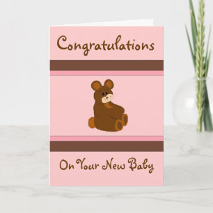 Pink Baby gratuliert Karte