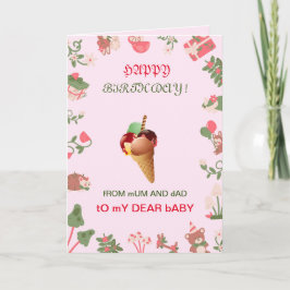 PINK Baby Grußkarte Karte