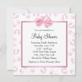 Pink Baby Hands and Footprints Baby Shower Einladung (Rückseite)