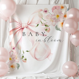 Pink Baby in Bloom Baby Dusche Hintergrund Wandteppich