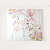 Pink Baby in Bloom Baby Dusche Hintergrund Wandteppich (Vorderseite (Horizontal))