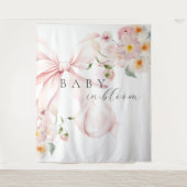 Pink Baby in Bloom Baby Dusche Hintergrund Wandteppich (Vorderseite)