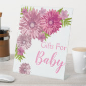 Pink Baby in Bloom Brunch Duschgeschenke Sockelschild (In Situ)