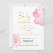 Pink Baby in Bloom Einladung (Vorderseite)