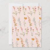 Pink Baby in Bloom Floral Girl Dusche Wildblumen Einladung (Rückseite)