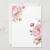 Pink Baby in Bloom Floral Moderne Babydusche Einladung (Rückseite)