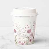 Pink Baby In Bloom Floral Wildflower Baby Shower Pappbecher (Links)