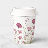 Pink Baby In Bloom Floral Wildflower Baby Shower Pappbecher (Rechts)
