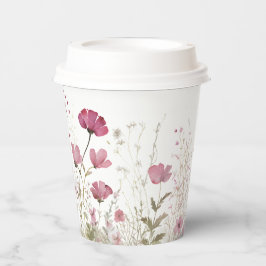 Pink Baby In Bloom Floral Wildflower Baby Shower Pappbecher