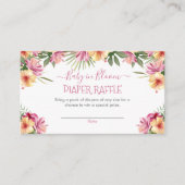 Pink Baby in Bloom Tropical Floral Diaper Raffel Begleitkarte (Vorderseite)