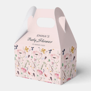 Pink Baby in Bloom Wildblume Babydusche Geschenkschachtel