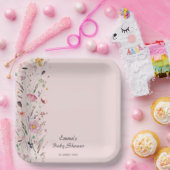 Pink Baby in Bloom Wildblume Babydusche Pappteller (Party)