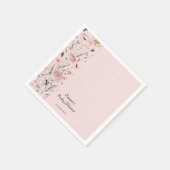 Pink Baby in Bloom Wildblume Babydusche Serviette (Ecke)