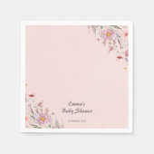 Pink Baby in Bloom Wildblume Babydusche Serviette (Vorderseite)