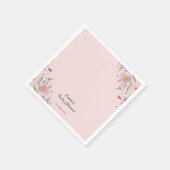 Pink Baby in Bloom Wildblume Babydusche Serviette (Ecke)