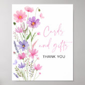 Pink Baby in Bloom Wildblume Karten und Geschenke Poster (Vorne)