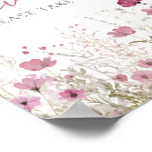 Pink Baby In Bloom Wildflower Shower Favor Sign Poster (Ecke)