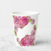 Pink Baby in Blütenbrunch-Dusche Pappbecher (Vorderseite)