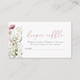 Pink Baby in blutfloraler Wildblume Windelwindung Begleitkarte