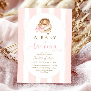 Pink Baby is Brewing Baby Shower Einladung