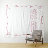 Pink Baby Is Brewing Coffee Baby Shower Wandteppich (Beispiel (Horizontal))