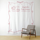 Pink Baby Is Brewing Coffee Baby Shower Wandteppich (Beispiel)