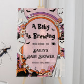 Pink Baby is Brewing Halloween Baby Shower Welcome Acrylschild