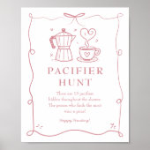 Pink Baby is Brewing Schnuller-Schild Poster (Vorne)