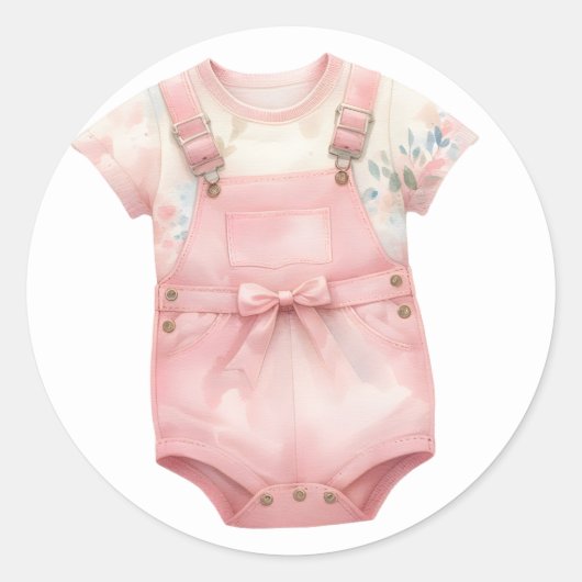 Pink Baby Kleidung Stickers (Vorderseite)