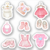 Pink Baby Kleidung Stickers Aufkleber (Vorderseite)