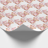 Pink Baby Kleinkind Teddy Bear Geschenkpapier (Ecke)