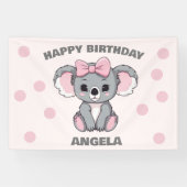Pink Baby Koala Bear Banner (Horizontal)