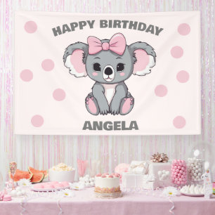 Pink Baby Koala Bear Banner