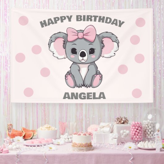 Pink Baby Koala Bear Banner (Party)