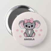 Pink Baby Koala Bear Button (Vorne & Hinten)