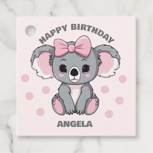 Pink Baby Koala Bear Geschenkanhänger (Vorderseite)