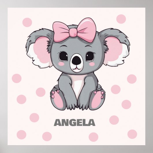 Pink Baby Koala Bear Poster (Vorne)