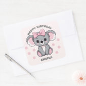 Pink Baby Koala Bear Quadratischer Aufkleber (Umschlag)