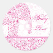 Pink Baby Liebe Elephant Sticker (Vorderseite)
