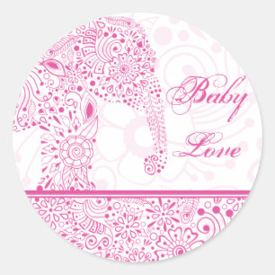 Pink Baby Liebe Elephant Sticker