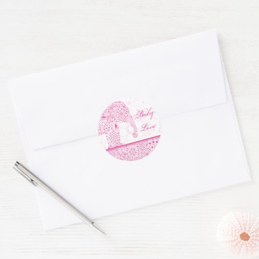 Pink Baby Liebe Elephant Sticker (Umschlag)