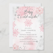 Pink Baby mit kalter Außendusche Einladung (Vorderseite)