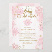 Pink Baby mit kalter Außendusche Einladung (Vorne/Hinten)